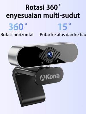 Webcam USB Full HD 4K dengan Mic dan Sudut Lebar 150°